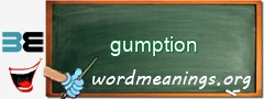 WordMeaning blackboard for gumption